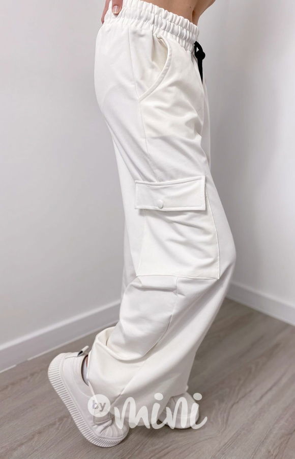 Lounge široké kalhoty off white