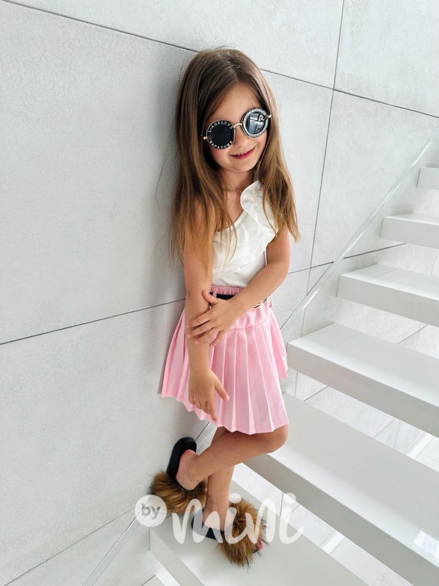 Řasená letní blůzka na jedno ramínko bílá