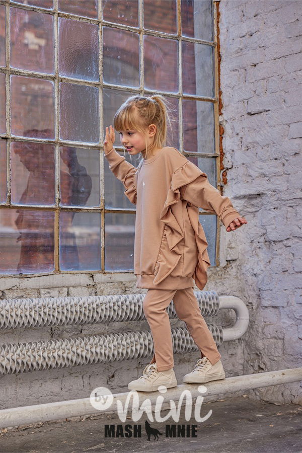 Mash Mnie jegginy s rozparkem béžové