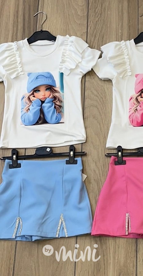 Sukňokraťasy + blůzka CUTIE baby blue