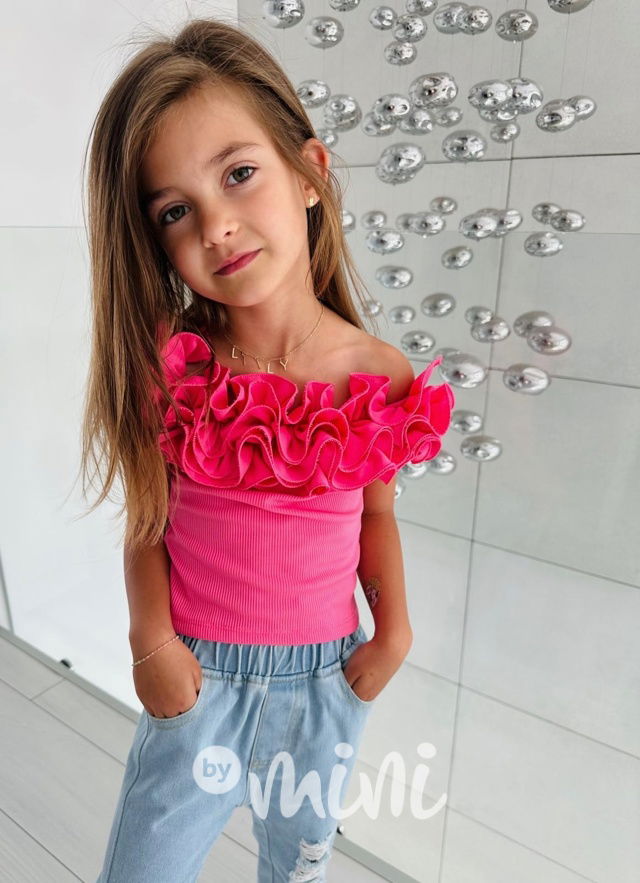 Řasená letní blůzka malinová