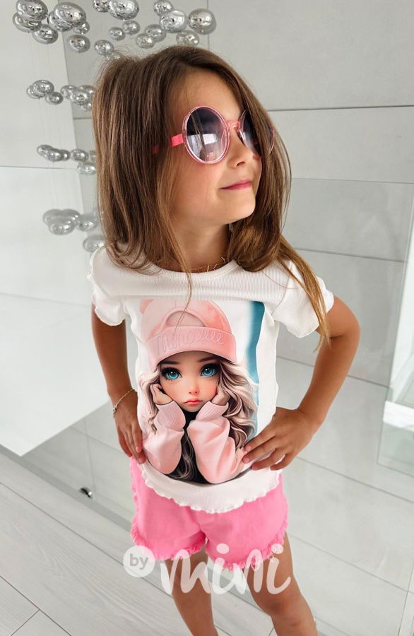 Cutie triko white/pink