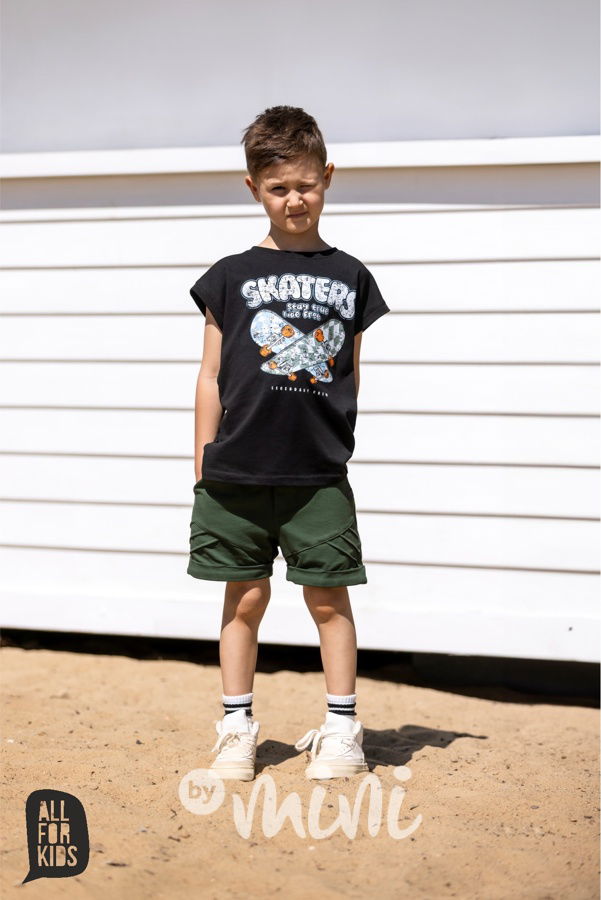 All for kids biker kraťasy khaki