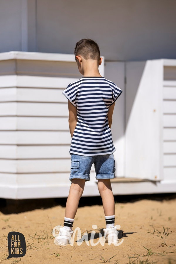All for kids biker denim kraťasy ice blue