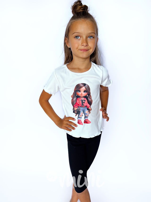 Fashion girl triko bílé