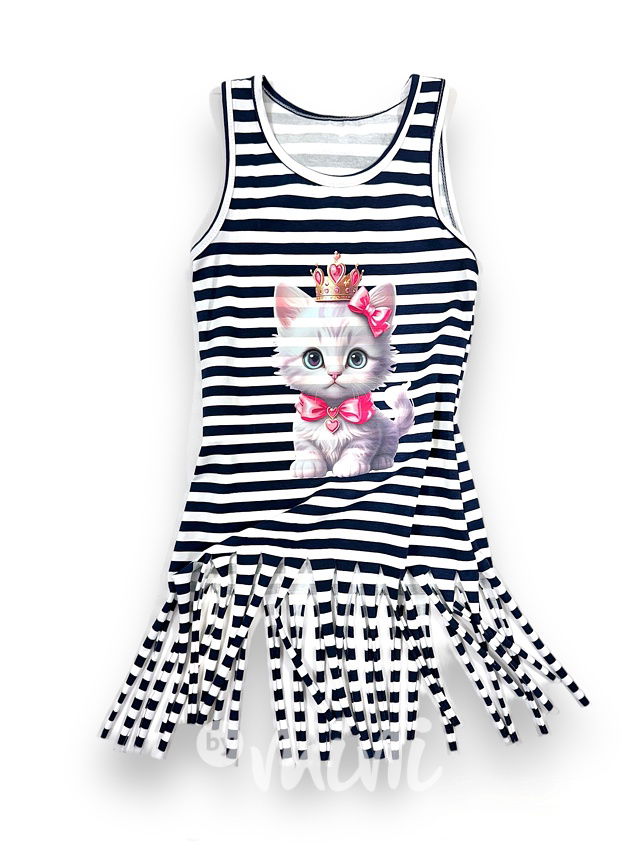 Pruhované šaty s třásněmi Princess cat