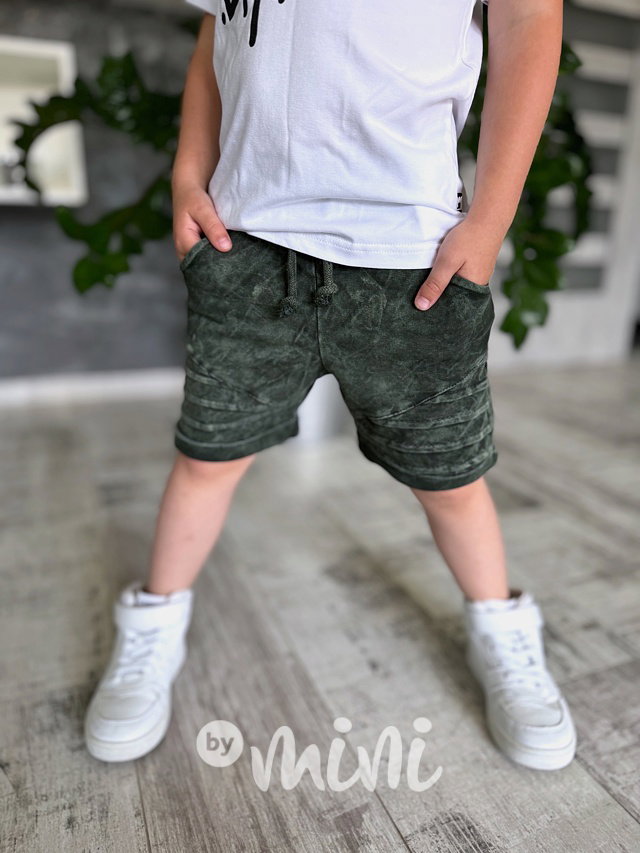 Acid wash biker kraťasy