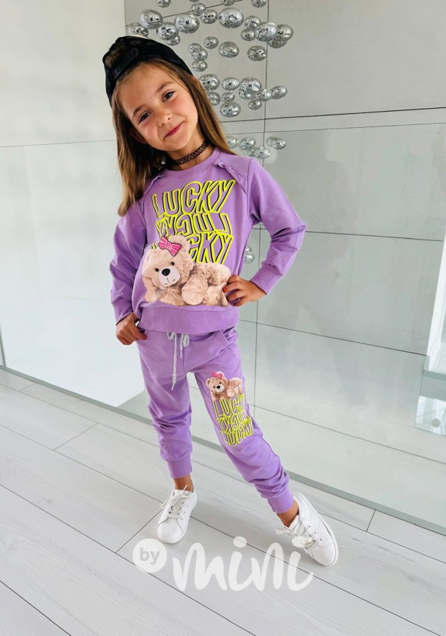 LUCKY teddy lila teplákovka