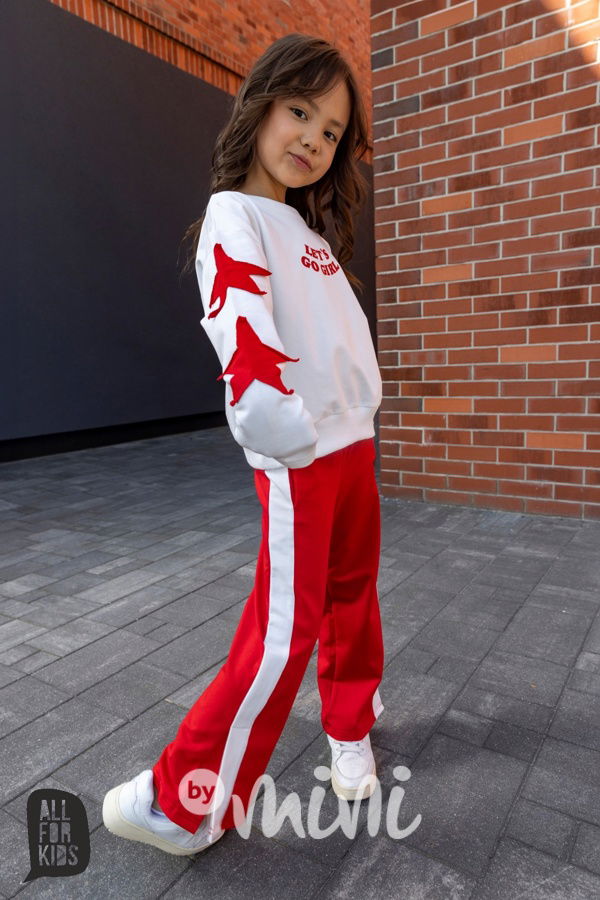 All for kids mikina stars cream/red