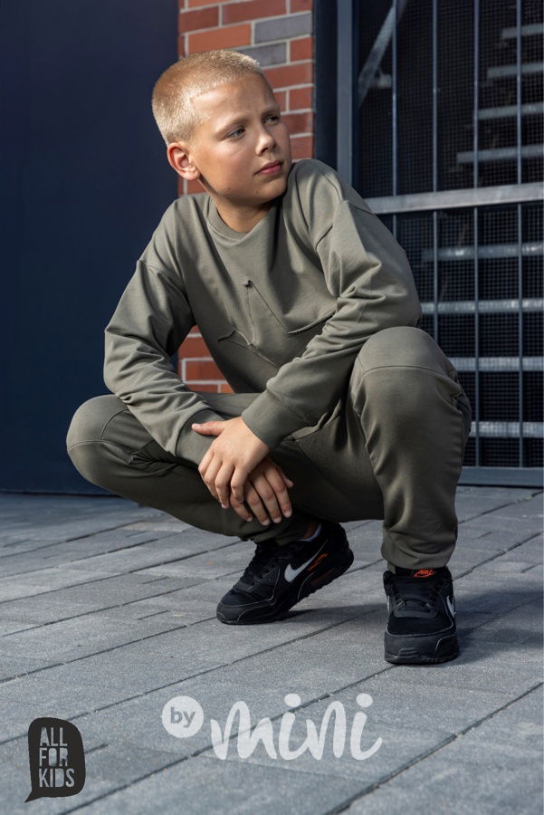 All for kids khaki cargo tepláky