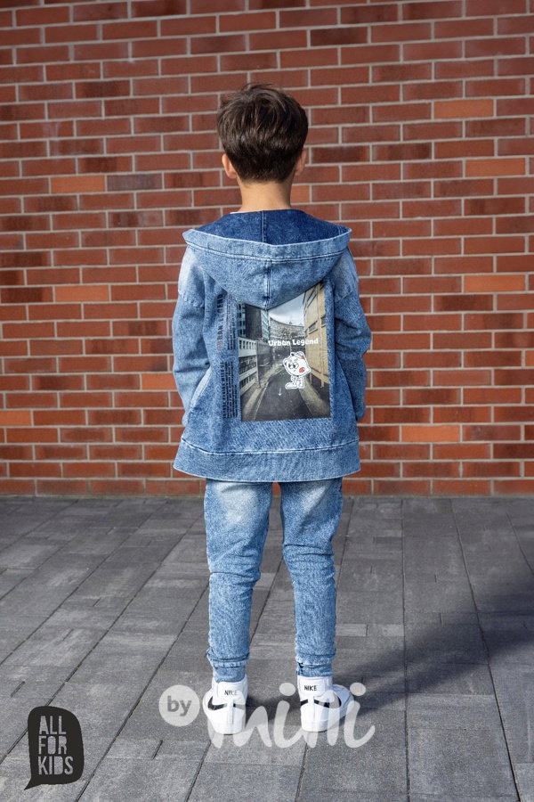 All for kids denim blue mikina