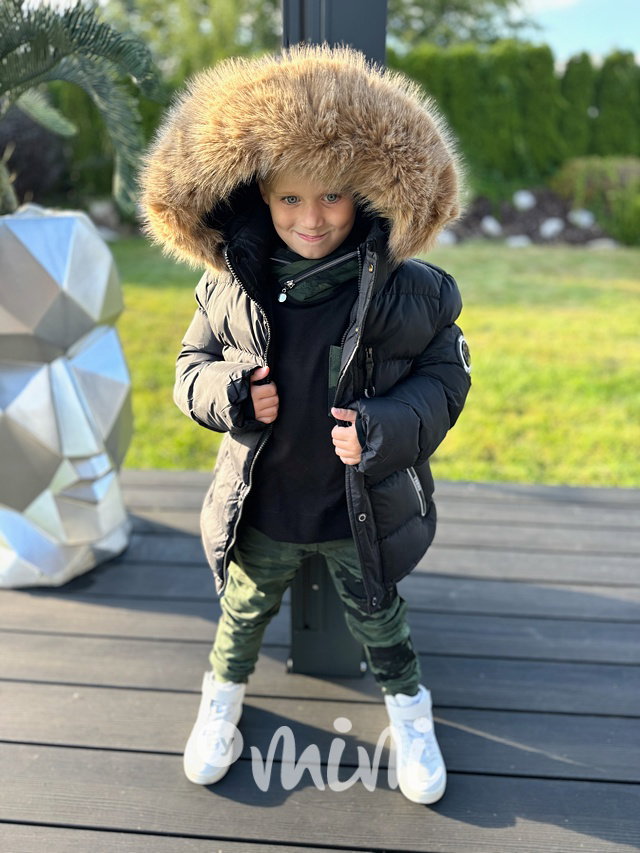 Zimní parka s kožíškem černá