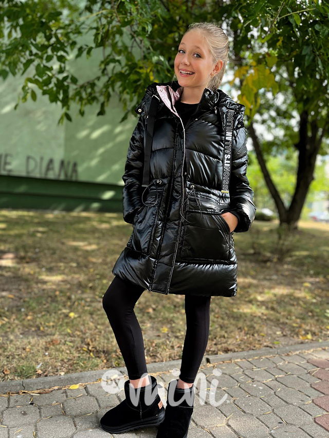 Zimní kabát Illusion metallic black