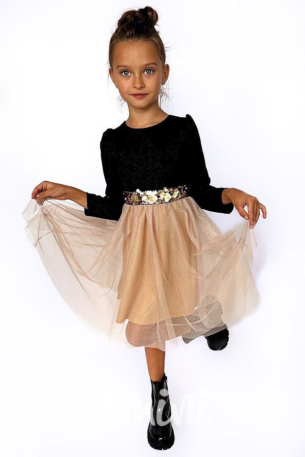 PREMIUM slavnostní šaty s béžovou tylovou sukní