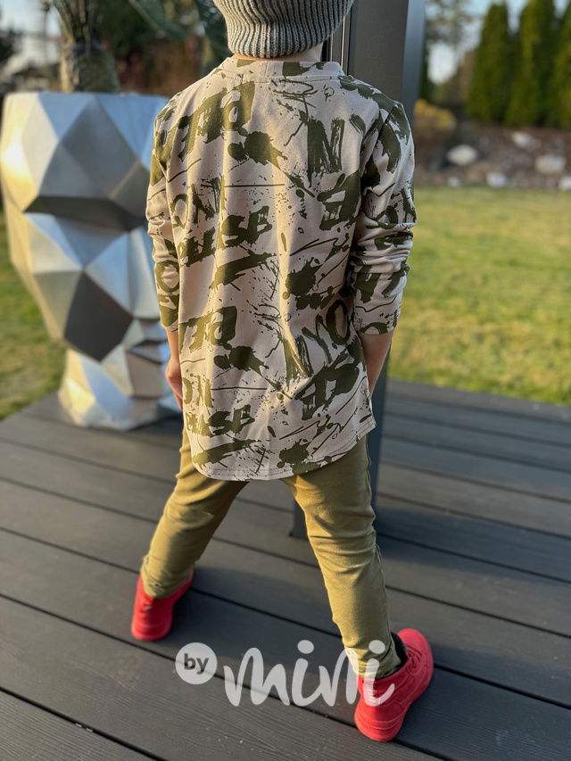 Letters khaki longsleeve blůzka *Despacito*