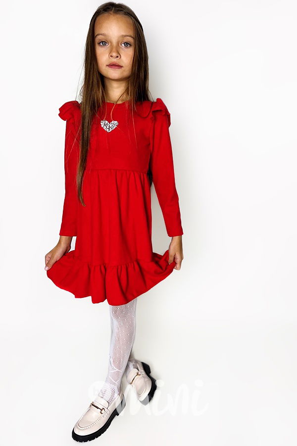 Červené šaty HEART s kabelkou