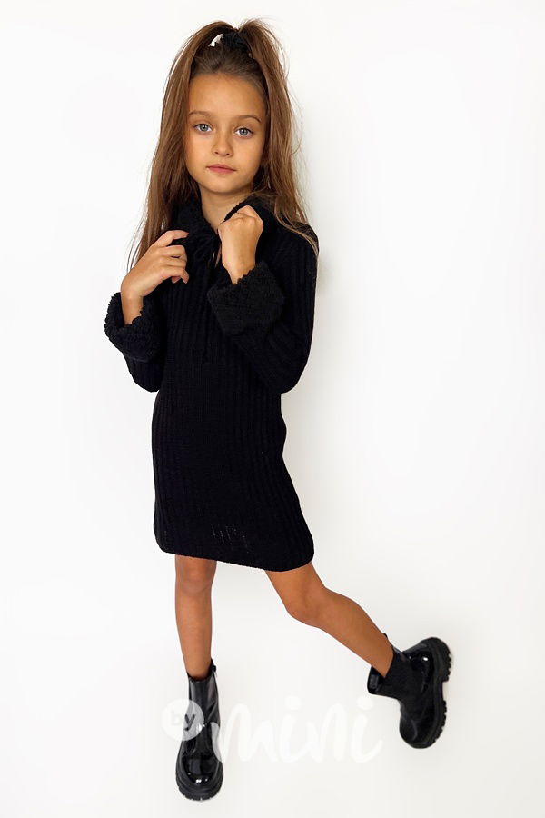Svetrové šaty černé