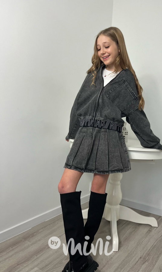 Oversize denim bunda + sukně