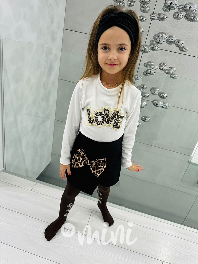 Teplé černé sukňokraťasy s mašlí