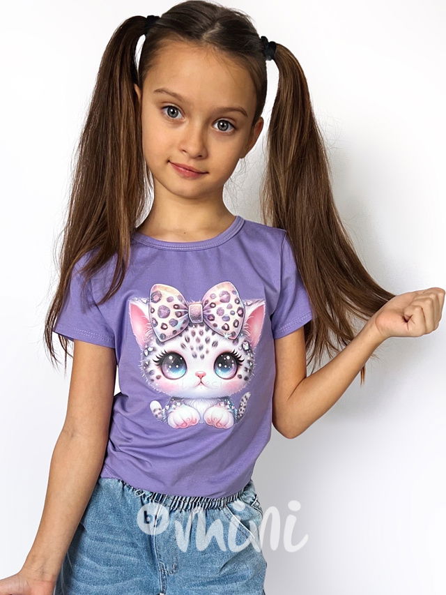 Cute cat triko lila