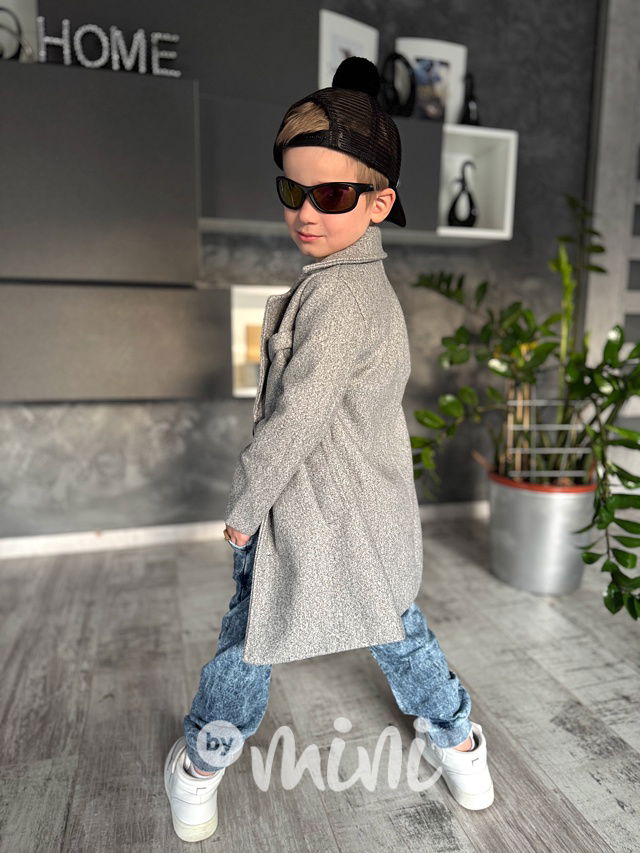 Chlapecký flaušový kabát grey