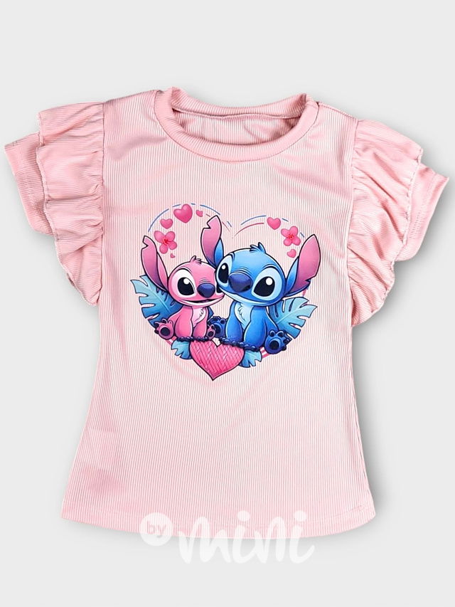 Lilo & Stitch blůzka s řasením pudrová