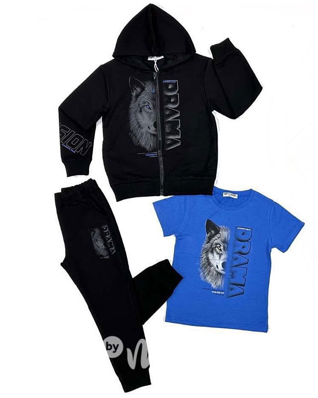 WOLF DRAMA trojkomplet black/blue