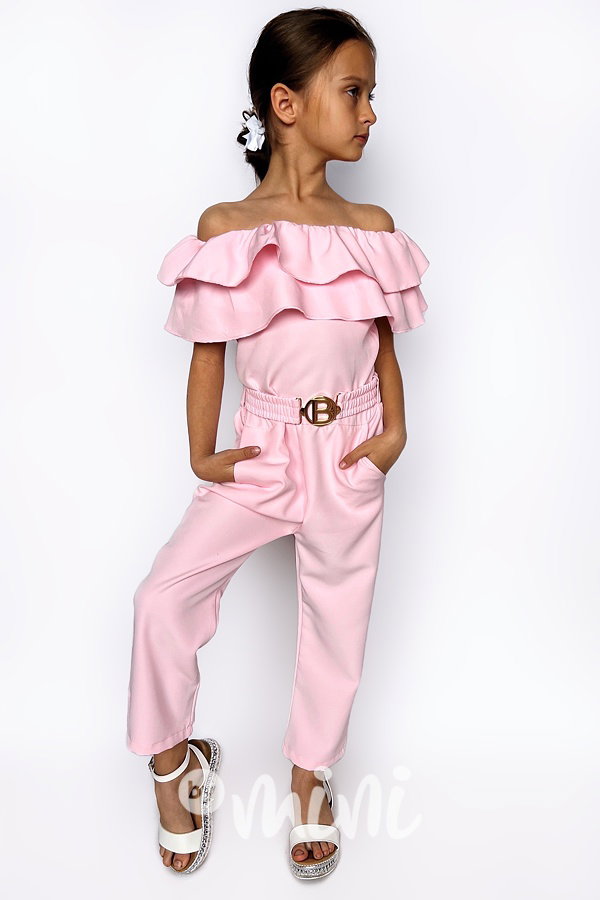 Elegantní overal s páskem pink