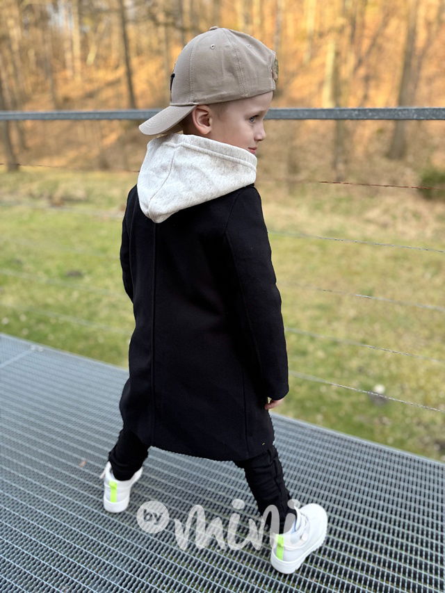 Chlapecký flaušový kabát černý
