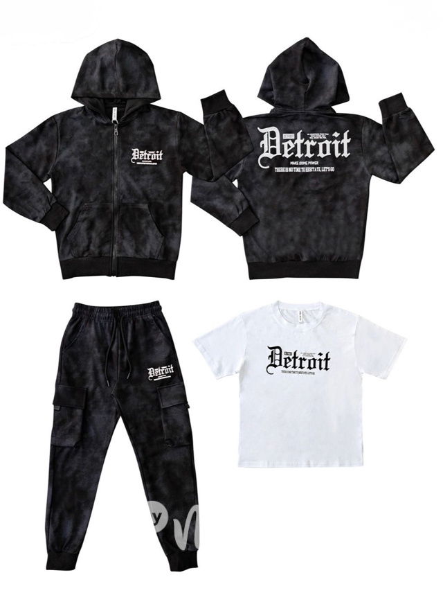 3-dílný komplet DETROIT black melange