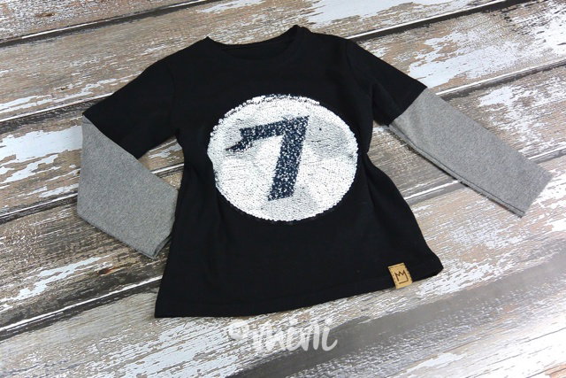 Black/Grey triko s měnícími flitry