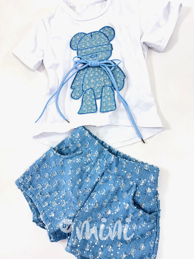 Denim teddy letní set