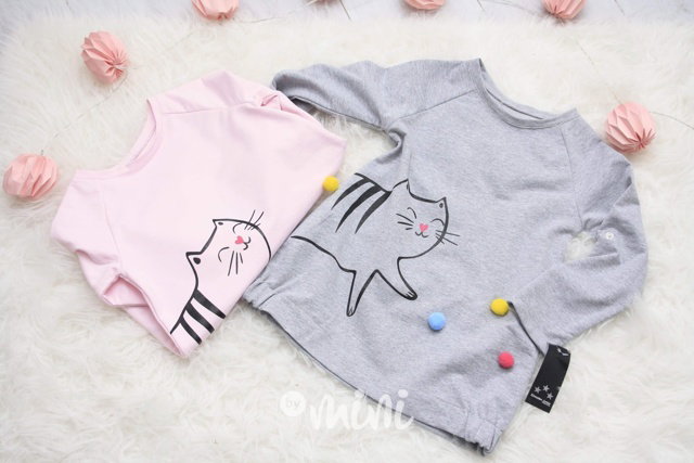 Pompon cat pink tunika