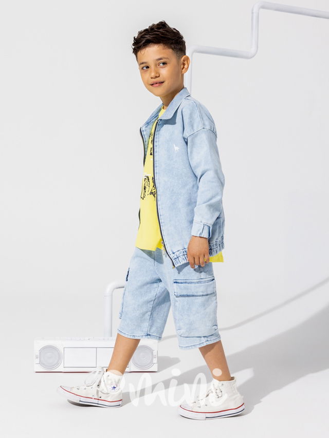 Mash Mnie cargo denim shorts ice blue