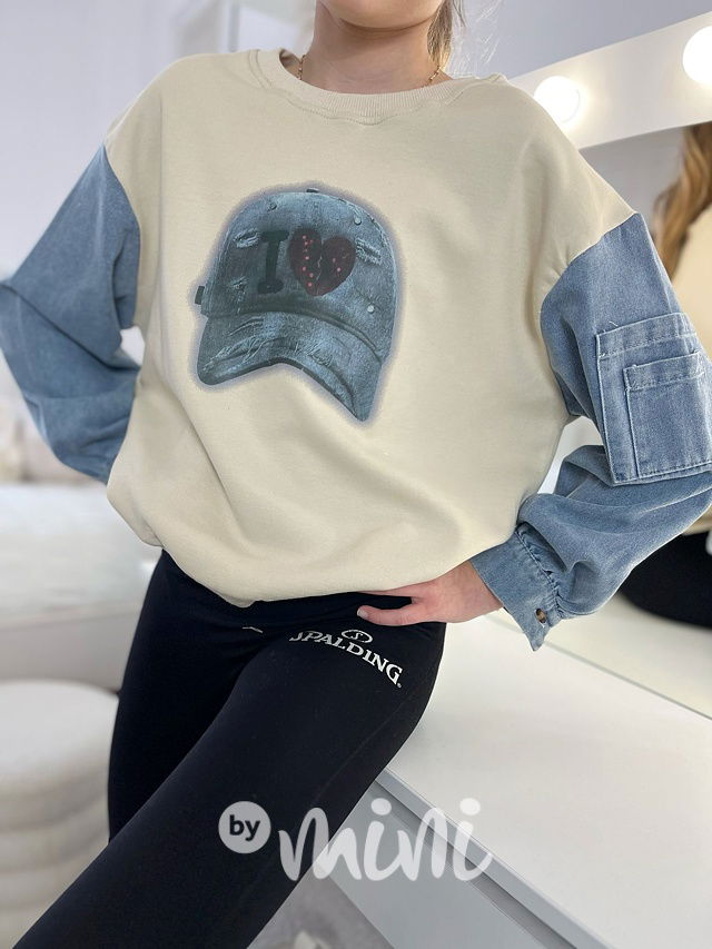 DUO mikina cream/denim