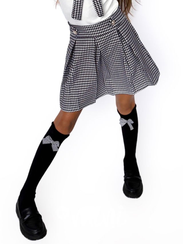 Černé nadkolenky s mašličkou