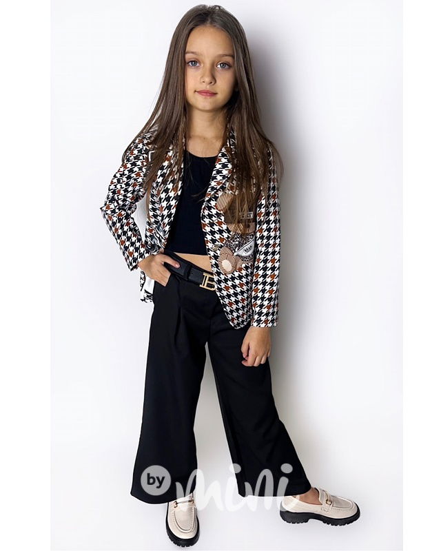 Volné černé kalhoty s páskem