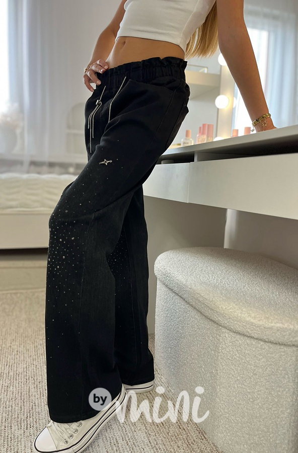 Black denim volné džíny STAR