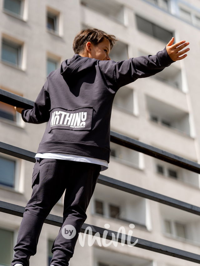 All for kids mikina impossible grafitová