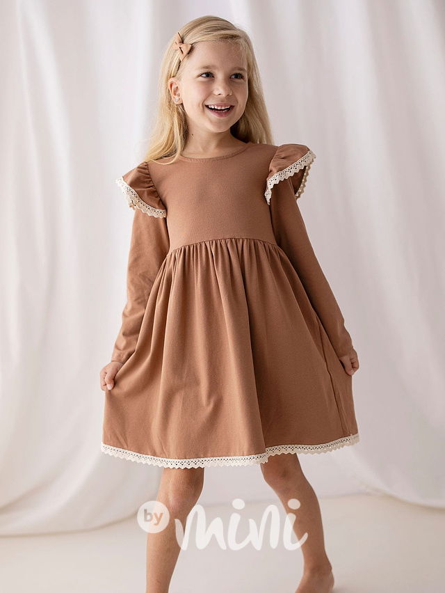 Romantic boho šaty Lily Grey latte
