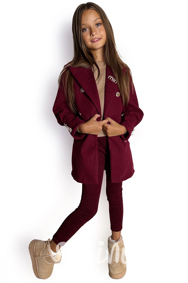 Flaušový kabátek MIA bordo