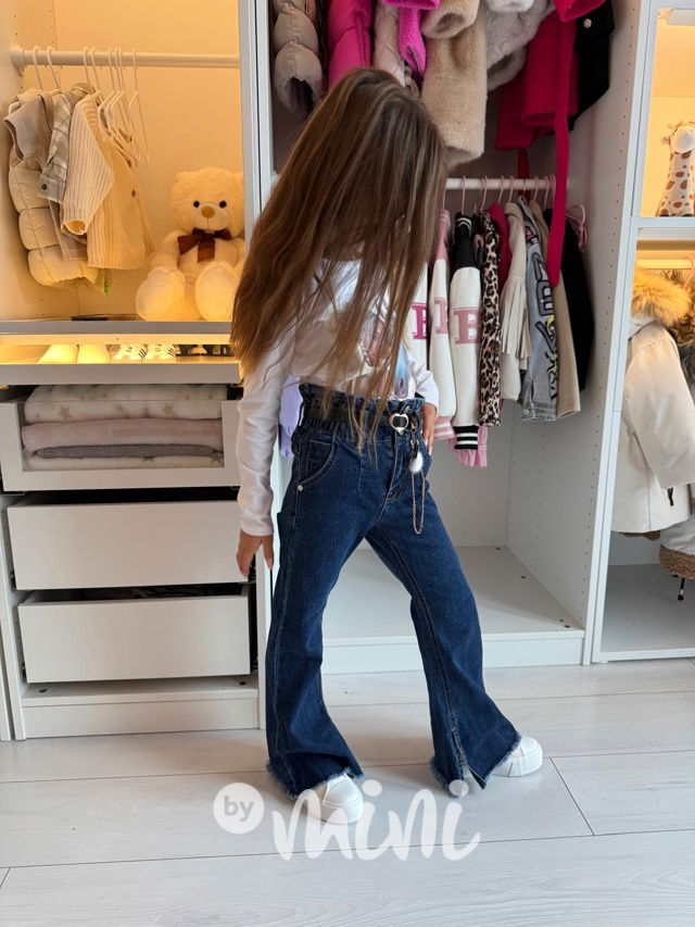 Denim zvonáče s páskem