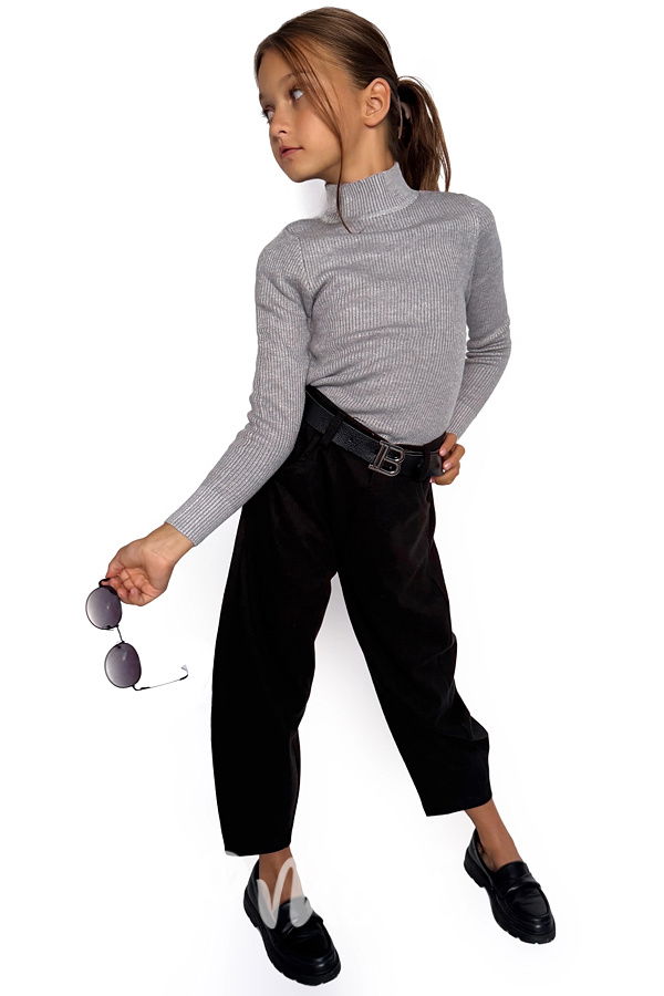 Teplý svetříkový rolák šedý