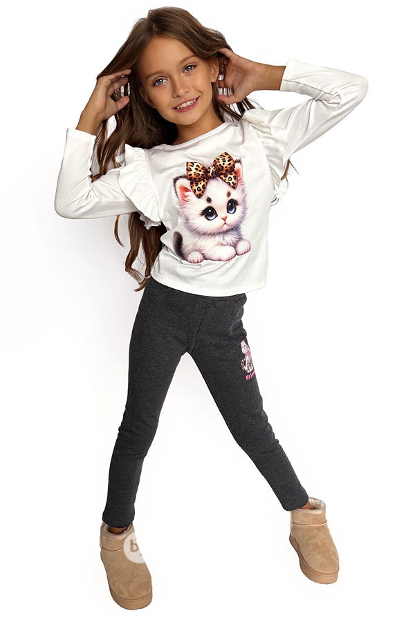 SUPER THERMO šedé legíny CAT