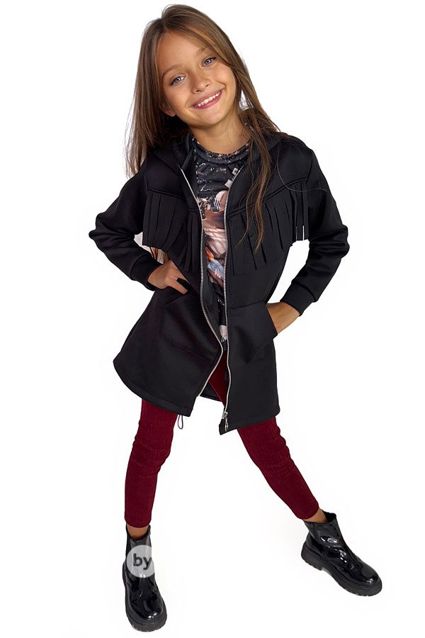 Maxi dlouhá mikina Western černá