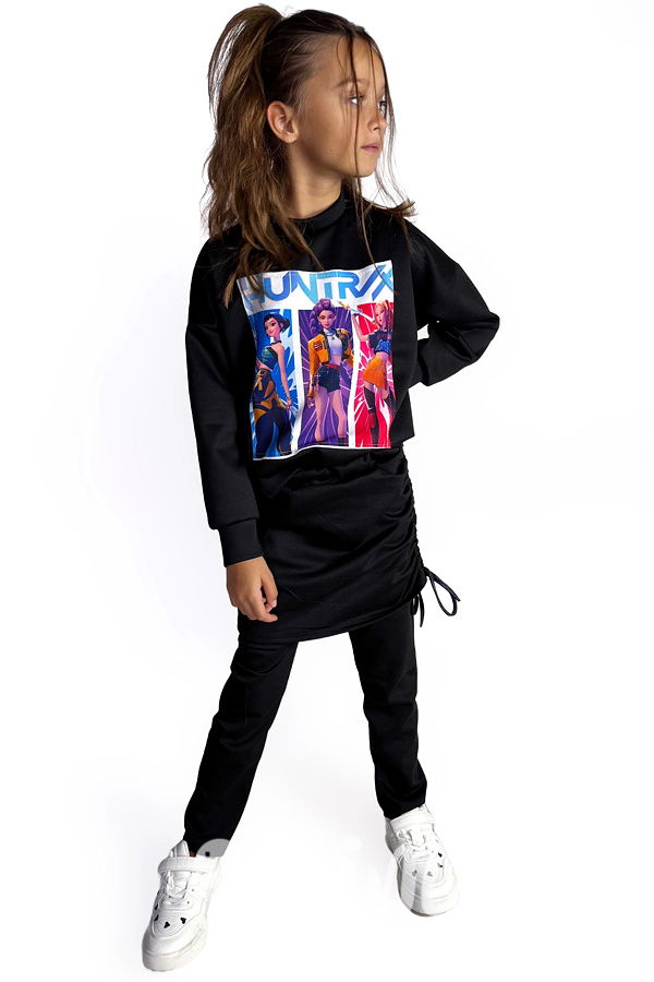 Černé legíny se sukní