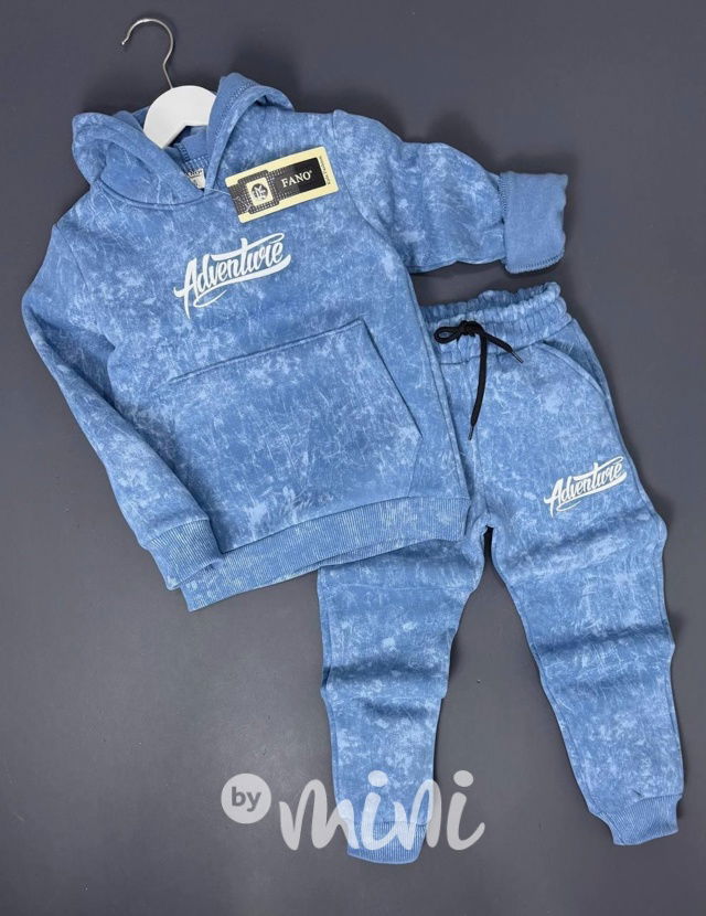 Adventure zateplená souprava acid wash blue