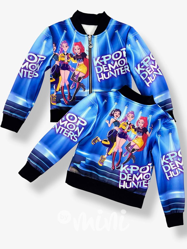 Demon Hunters zateplená bomber mikina blue