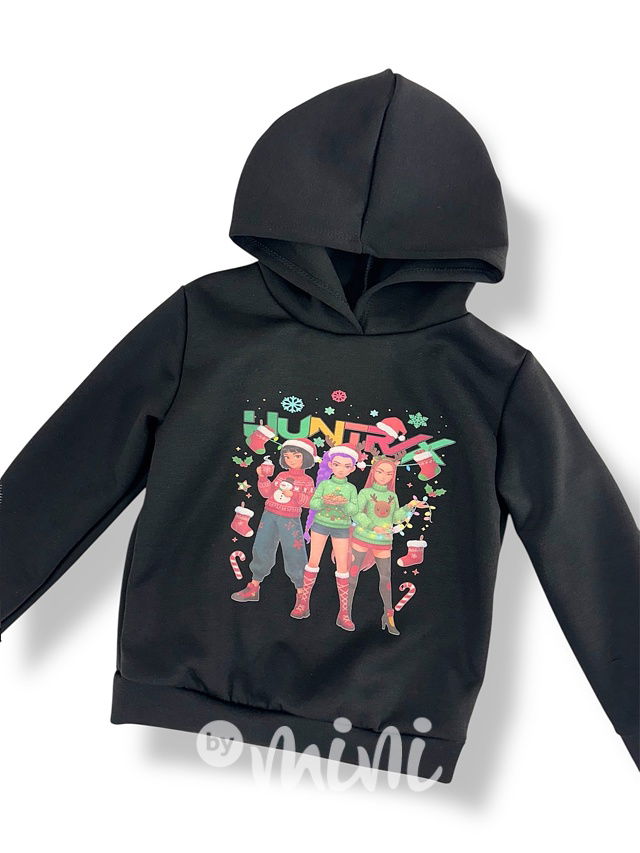 Huntrix zateplená mikina XMAS černá