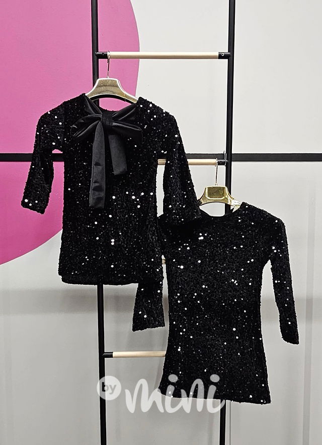 BOW flitr šaty černé